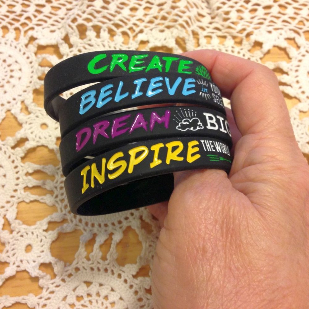 Four new kid's bracelets with inspiring messages